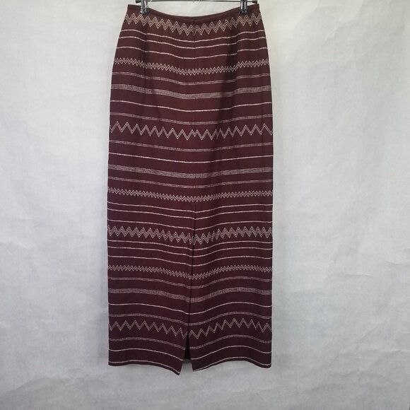 KASPER Skirt Suit Women Sz 4 Short Sleeve Jacket Burgundy Maxi Skirt Linen Lined - Picture 14 of 16